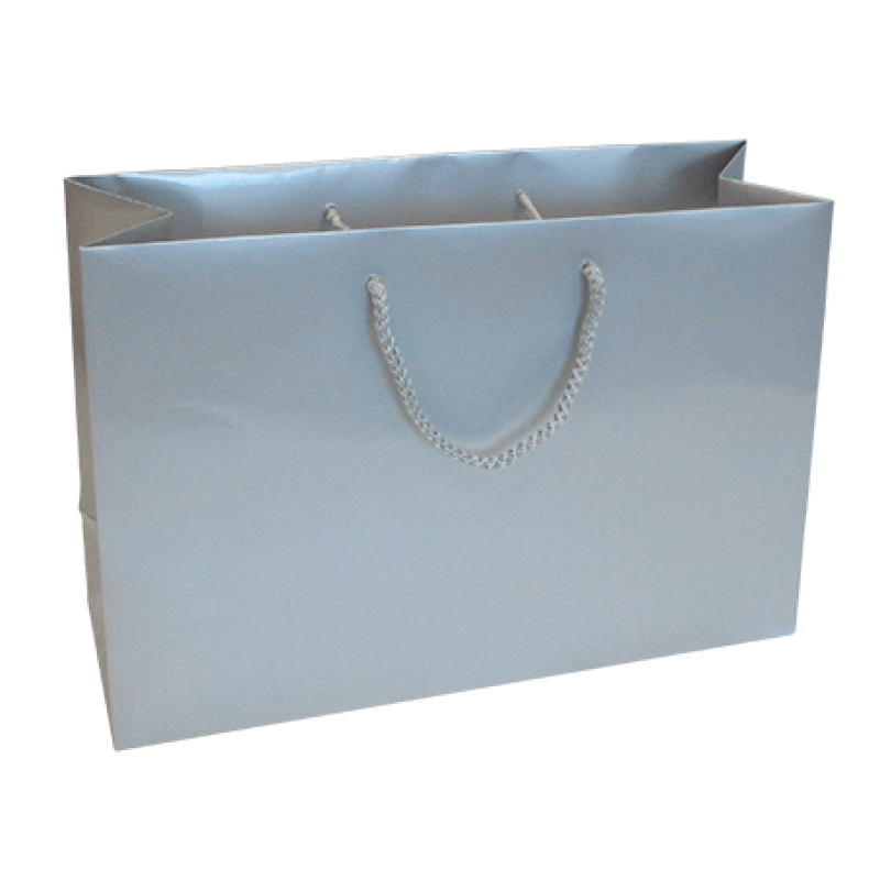 Bolsas de papel estucado de 200 g - Laminado brillante - Plata