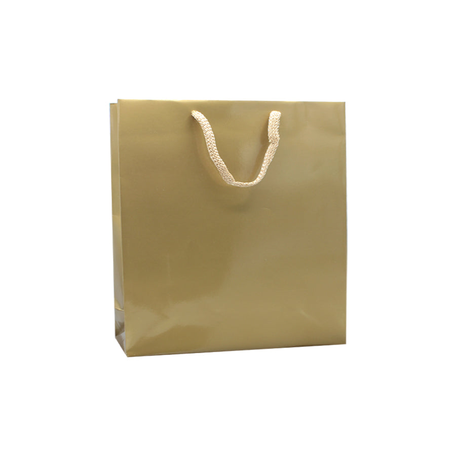 200g Coated Paper Bags - Gloss Laminated - Gold