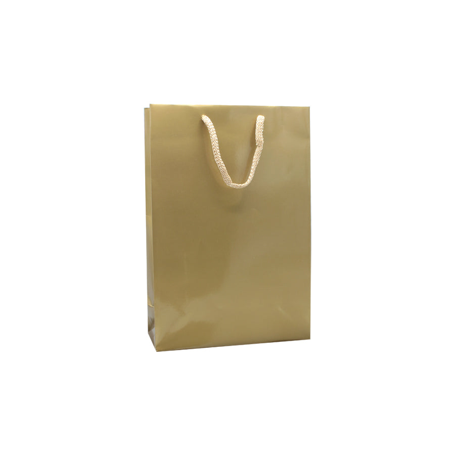 200g Coated Paper Bags - Gloss Laminated - Gold
