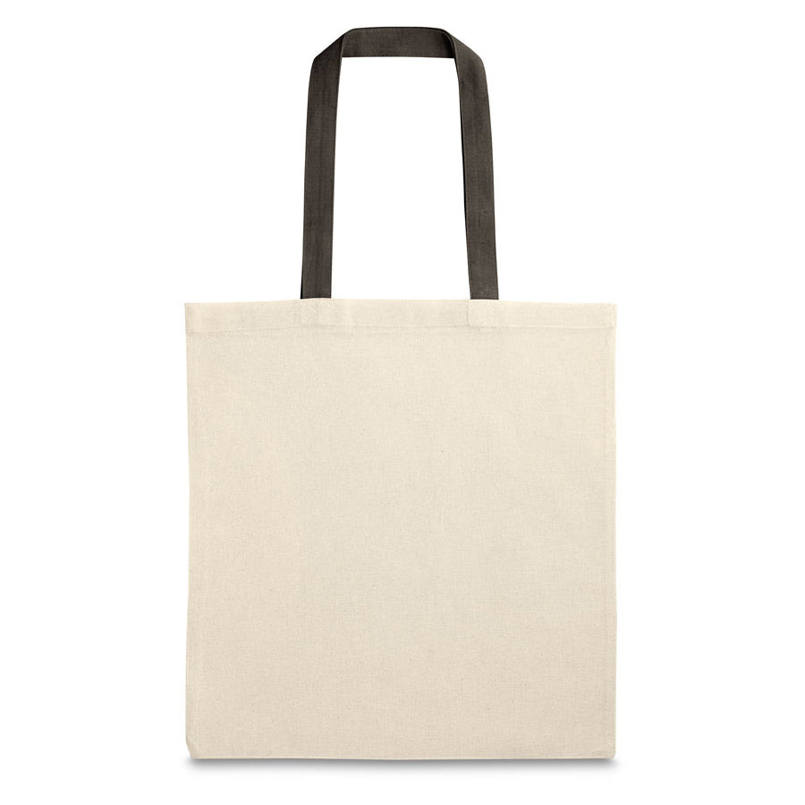 Saco em Algodão 140g com Alça Preta de 60cm - Cru e Preto