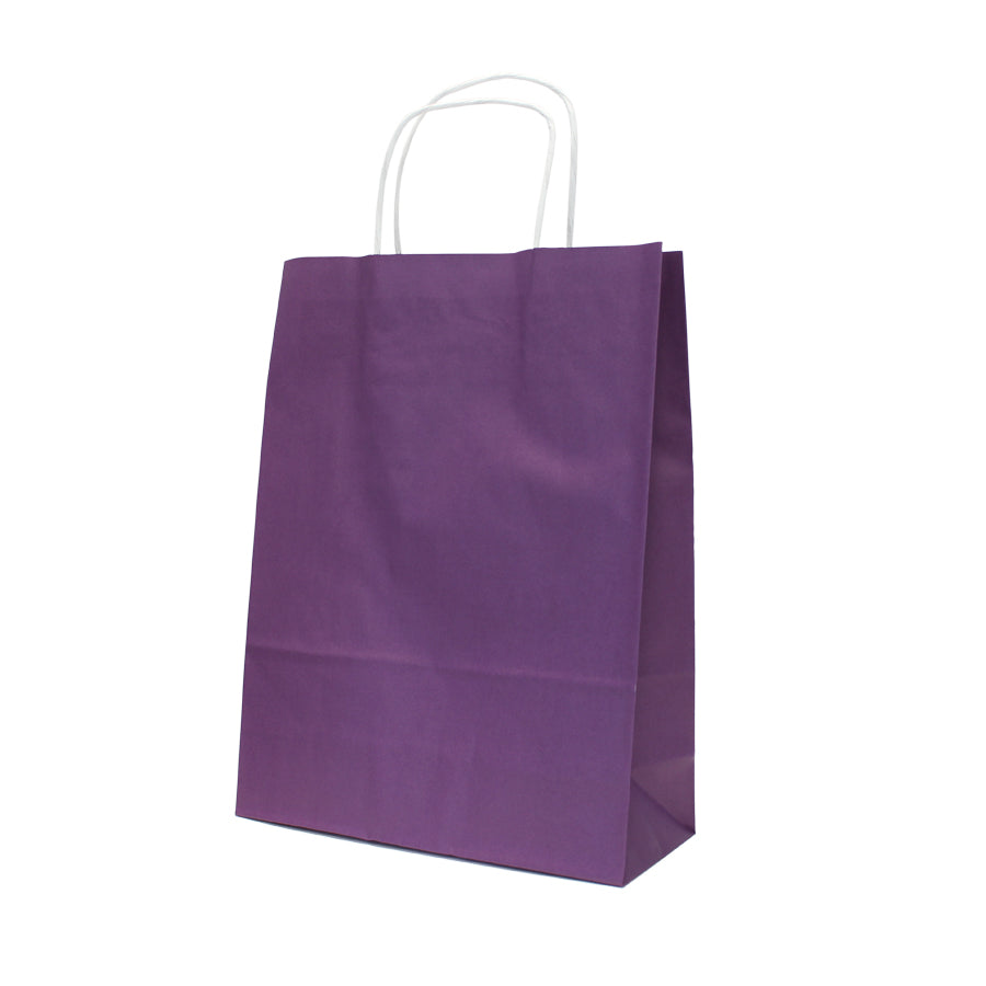 Twisted Handle Kraft White Bags 90g - Purple