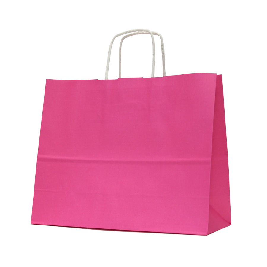 White Kraft Twisted Handle Bags 90g - Pink
