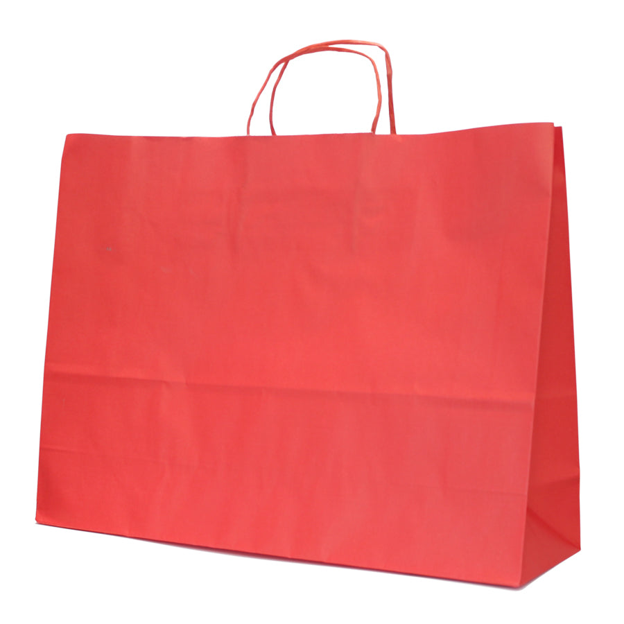 Twisted Handle Kraft White Bags 90g - Red