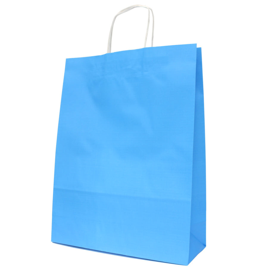 Sacos Asa Torcida Kraft Branco 90g - Azul Claro
