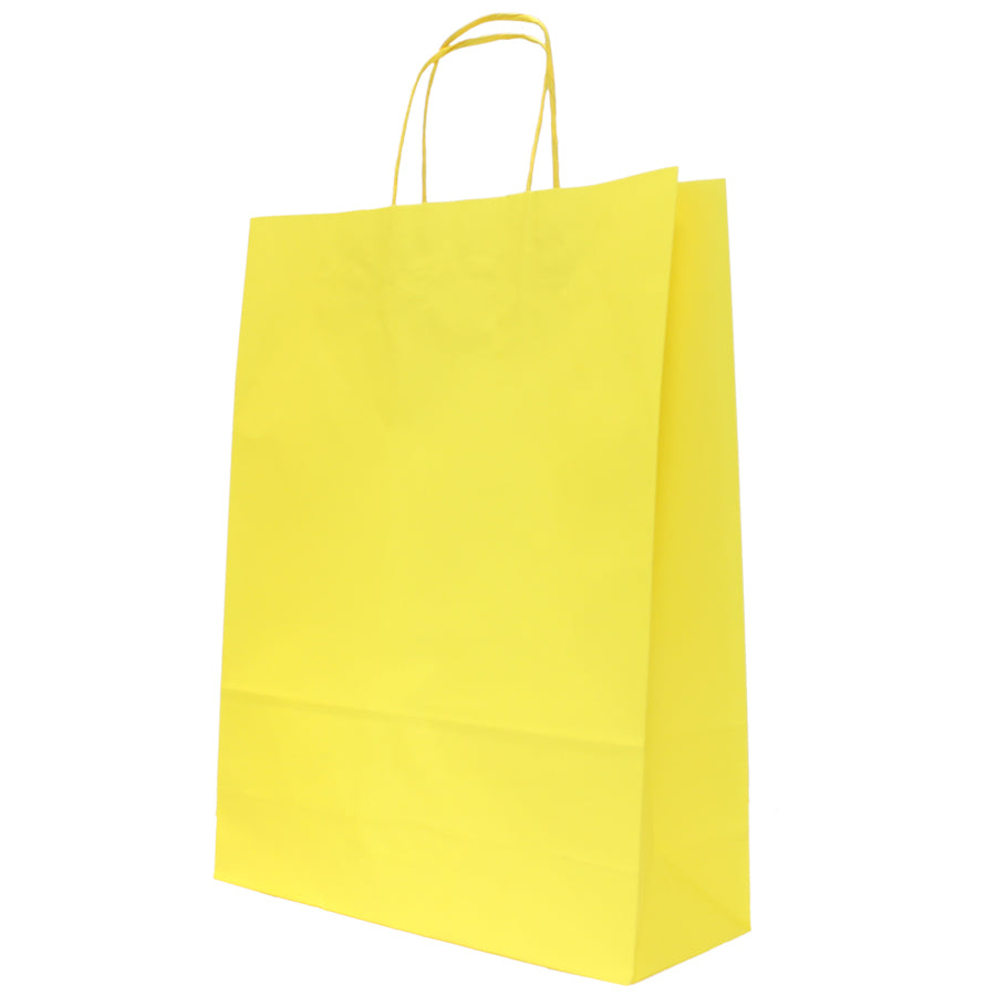 Sacos Asa Torcida Kraft Branco 90g - Amarelo