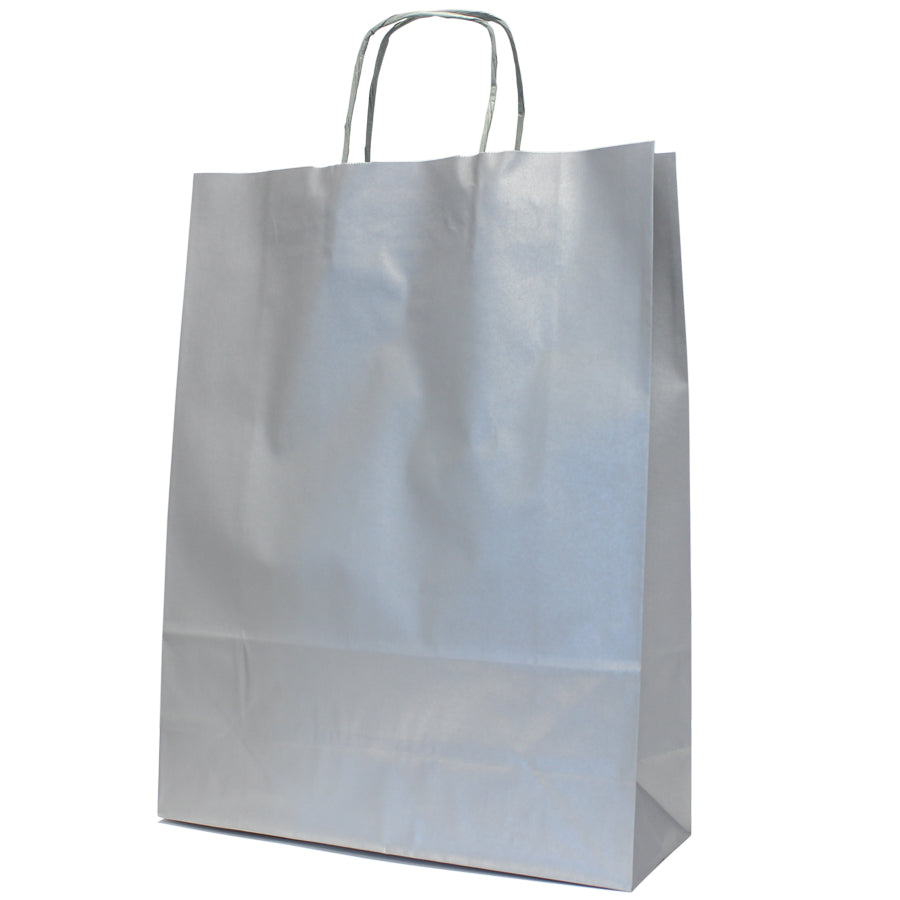 Twisted Handle Kraft White Bags 90g - Silver