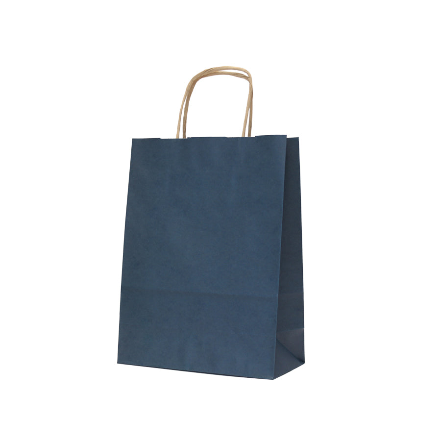 Sacos Asa Torcida Kraft Branco 90g - Azul Escuro