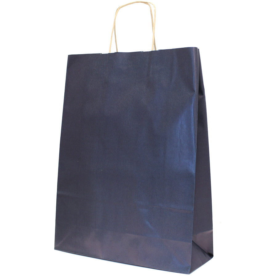 Sacos Asa Torcida Kraft Branco 90g - Azul Escuro