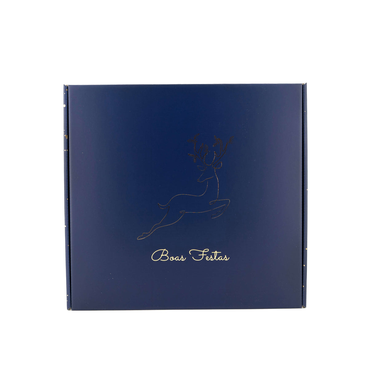 Caixa Cabaz - Azul, Dourado e Branco - "Noite Feliz"
