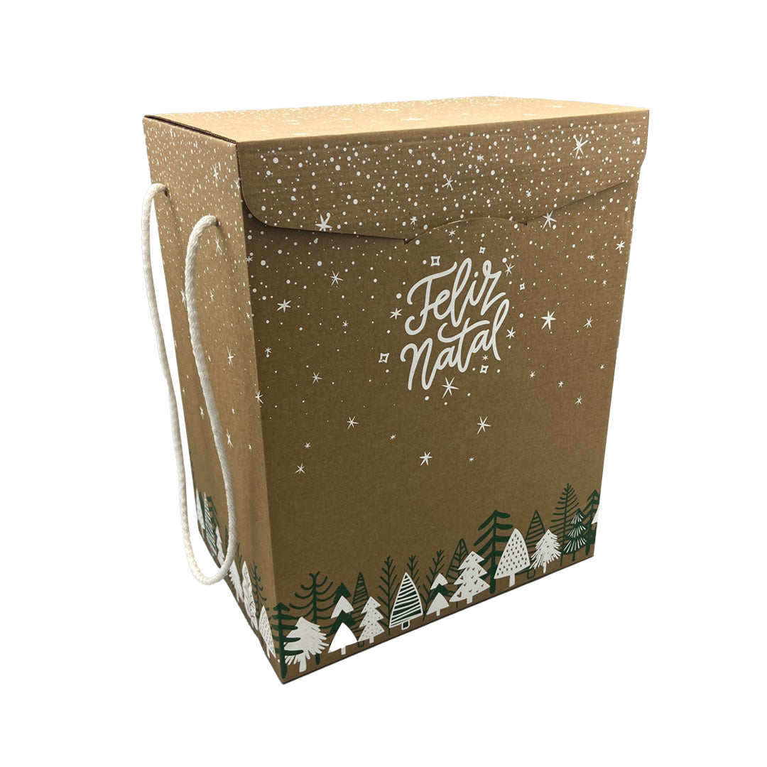 Caixas Segreto com Cordão - Verde e Branco - "Feliz Natal"