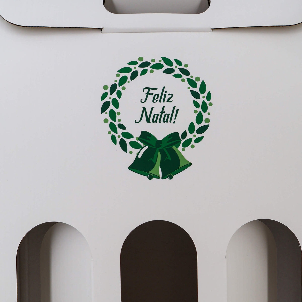 Caixas com Janela para Garrafas - Verde e Branco - "Bosque Inverno"