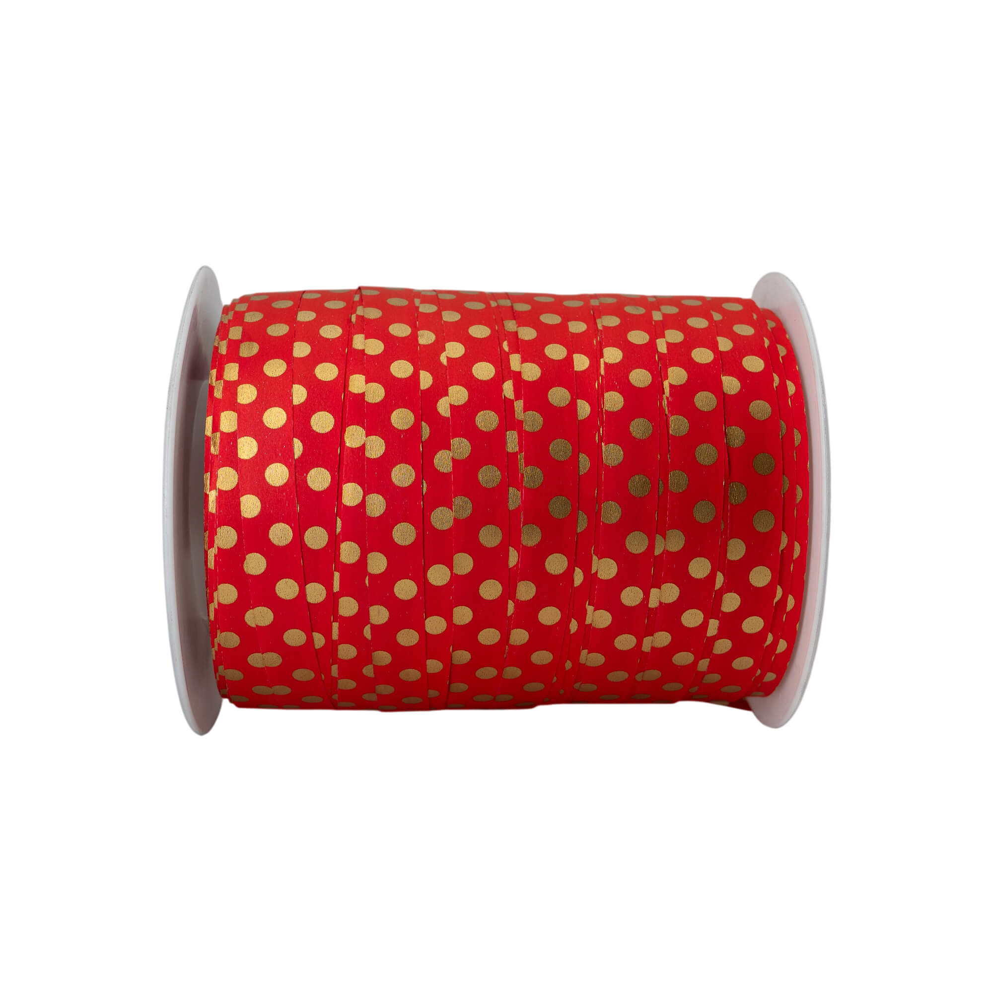 Dots Stripes Ribbon - Red and Gold - "Balls"