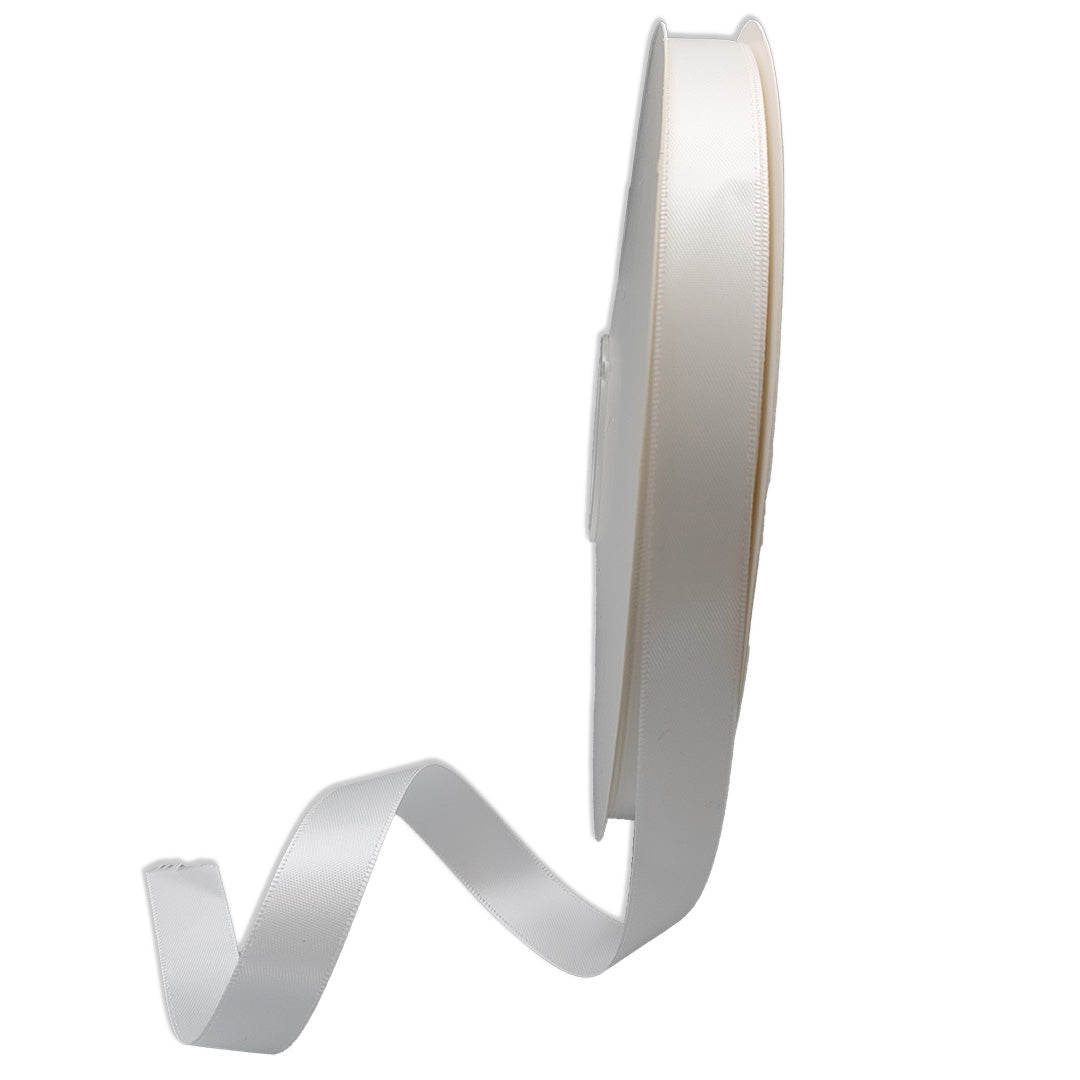 Double-Sided Satin Ribbon - White