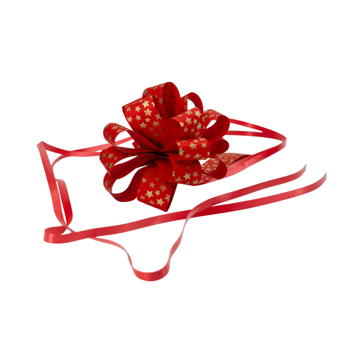 Box with Rapid Painted Bows - Red and Gold - "Stars"