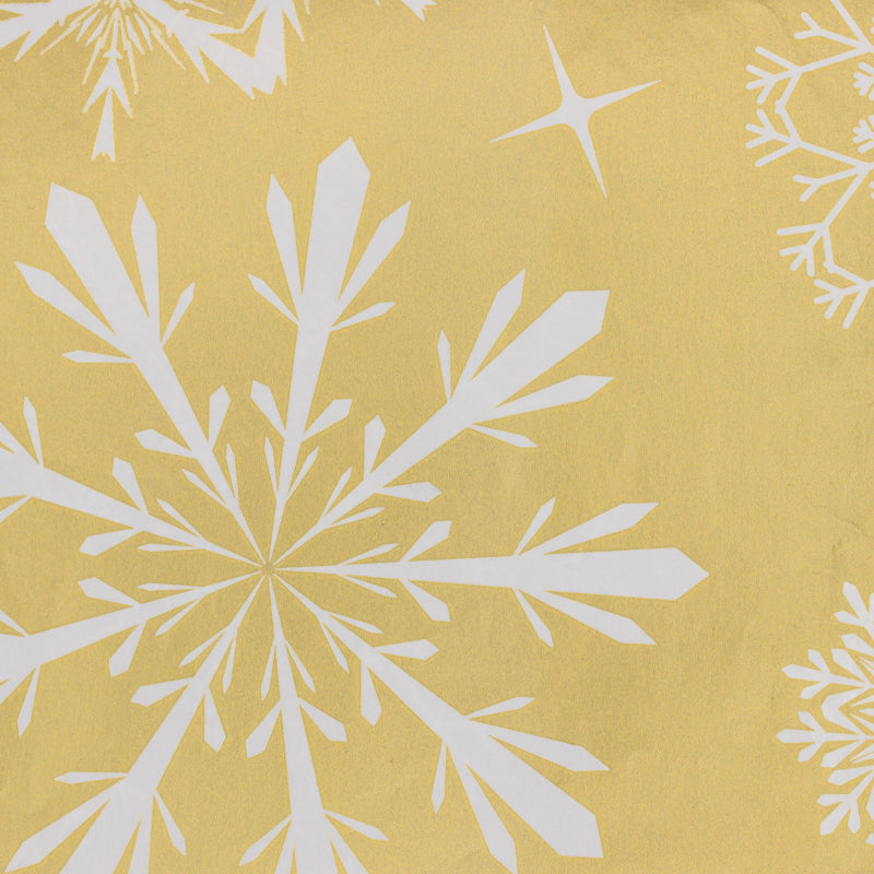Roll of Coated Paper - Gold and White - "Snowflakes"