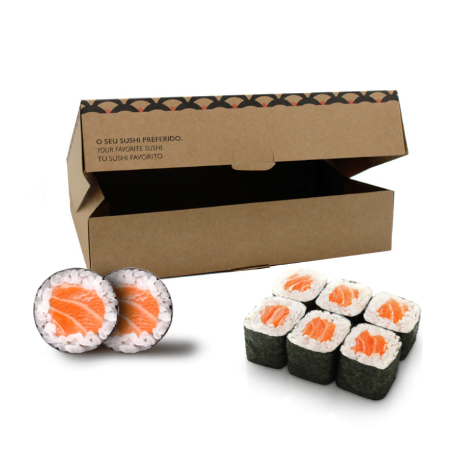 Custom Takeaway Boxes for Sushi 275g - Kraft and Black