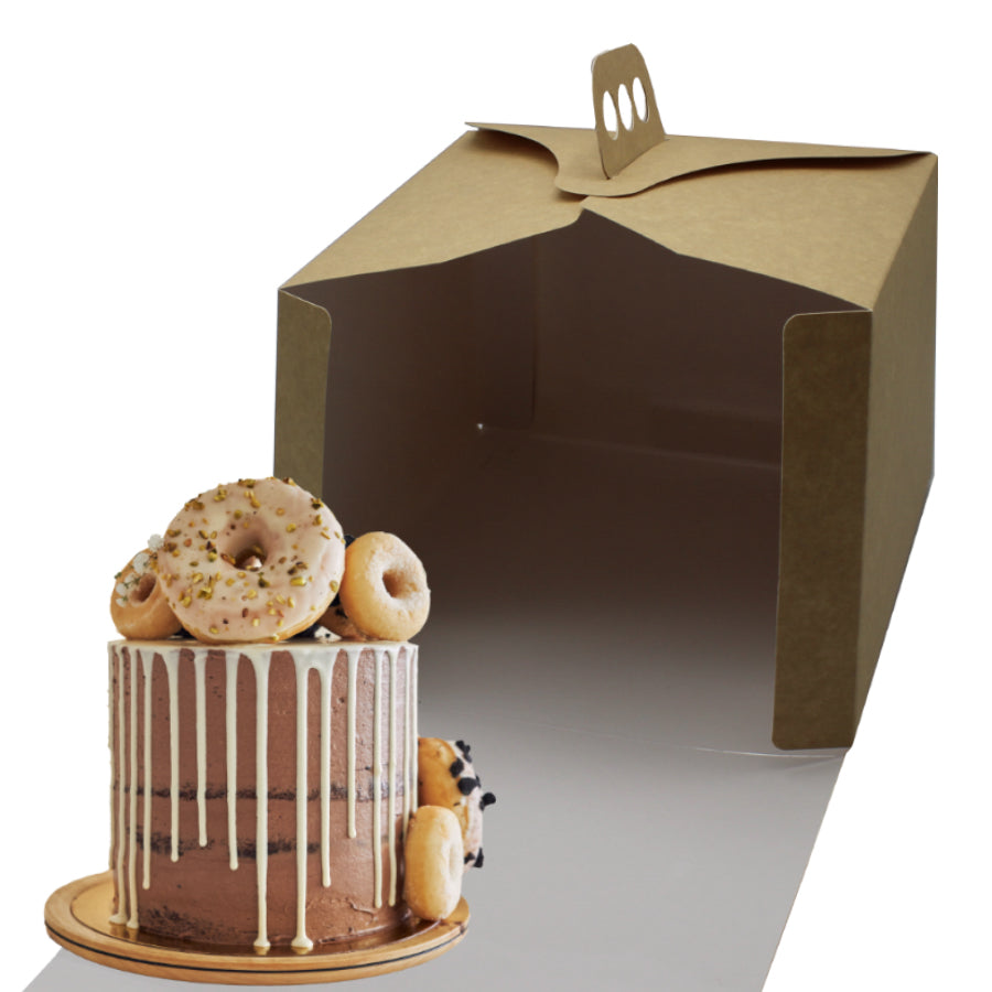 Caixas para Pastelaria com Interior Plastificado e com Pega - Kraft