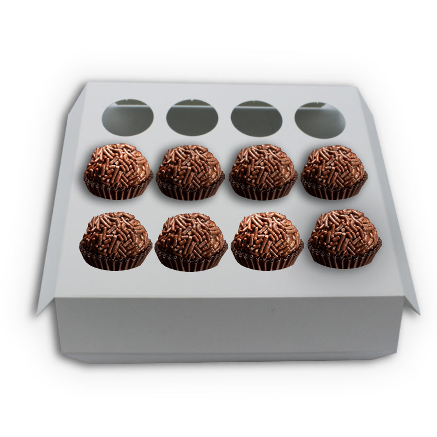 Cardboard Bases 250g for 12 Brigadeiros - White