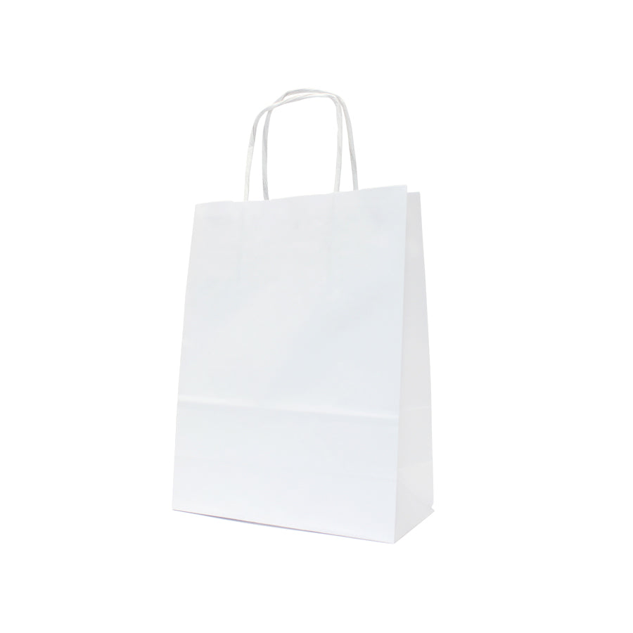 Twisted Handle Kraft White Bags 120gsm - White