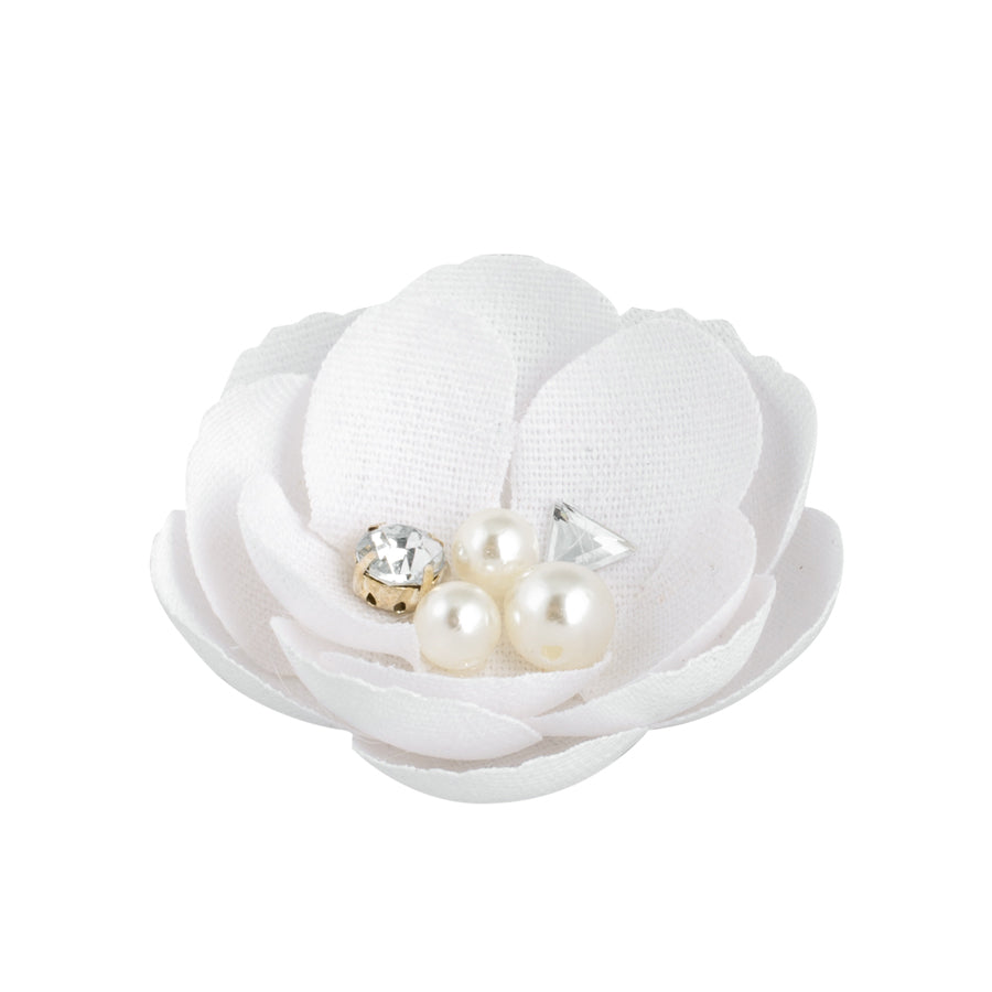 Flower with Pearls - White