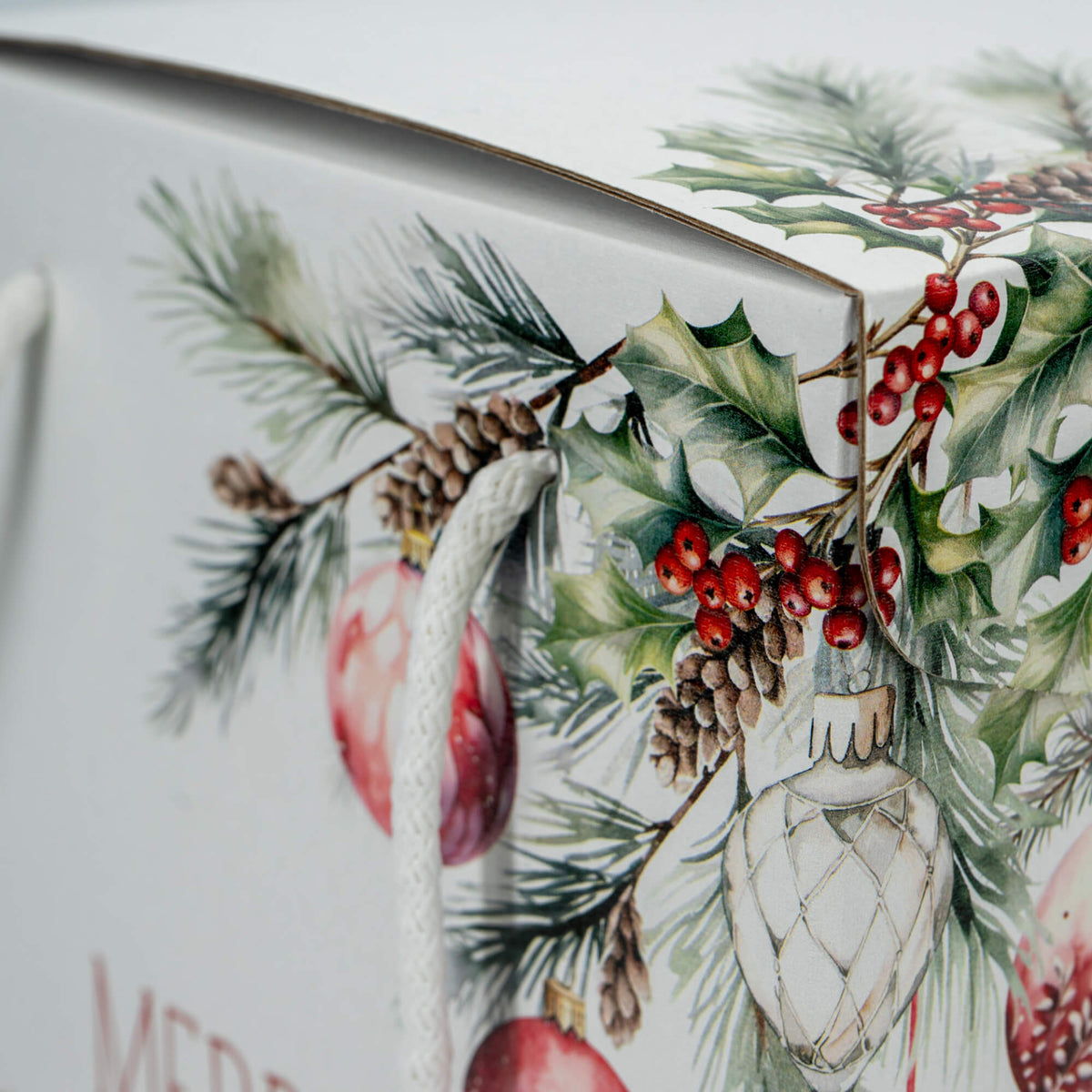 Caixas com Cordão - Branco, Vermelho e Branco - "Addobbi di Natale"