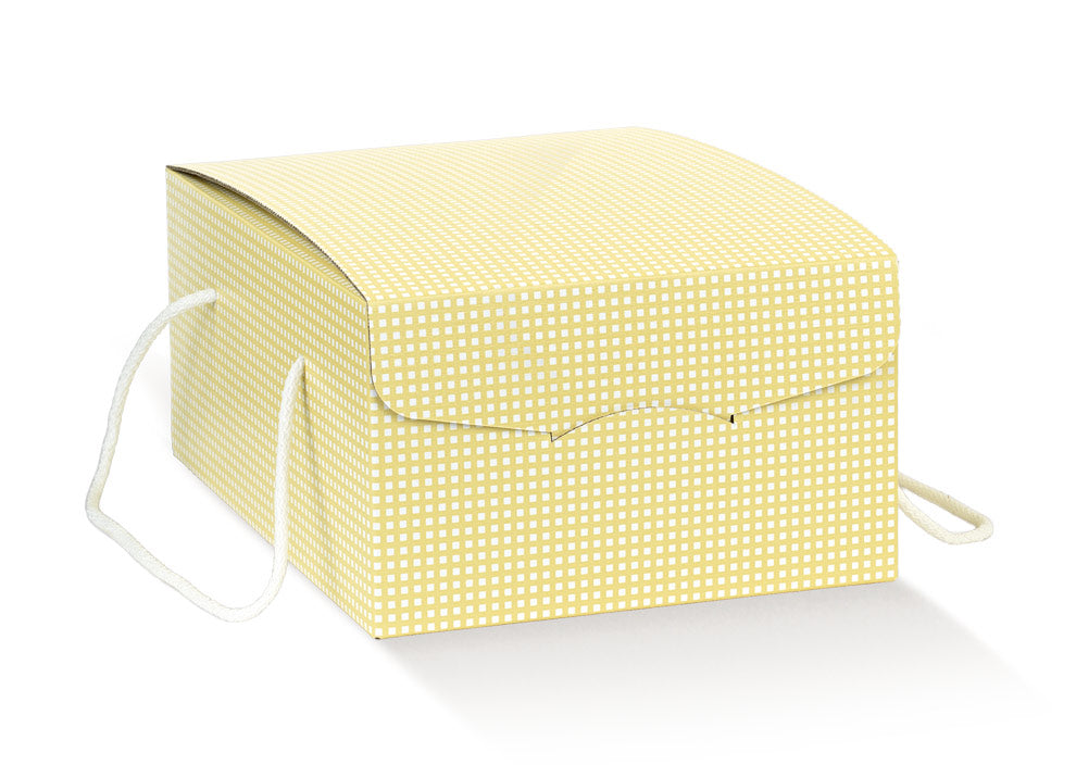 Caixas Segreto com Cordão - Amarelo - "Quadretti"