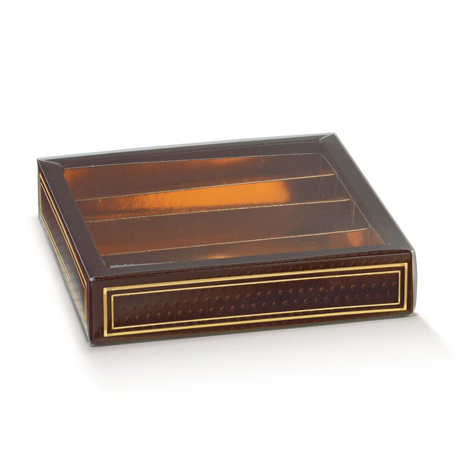 Caixas em PVC com Manga e Separadores - Castanho e Ouro - "Spot"