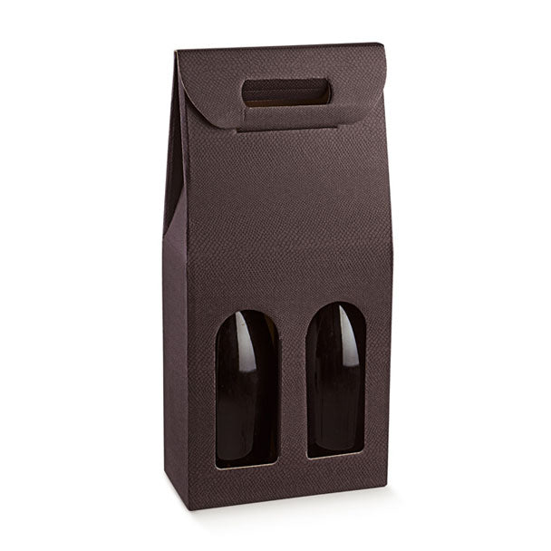 Cajas con ventana para botellas - Marrón - "Skin Coffee"