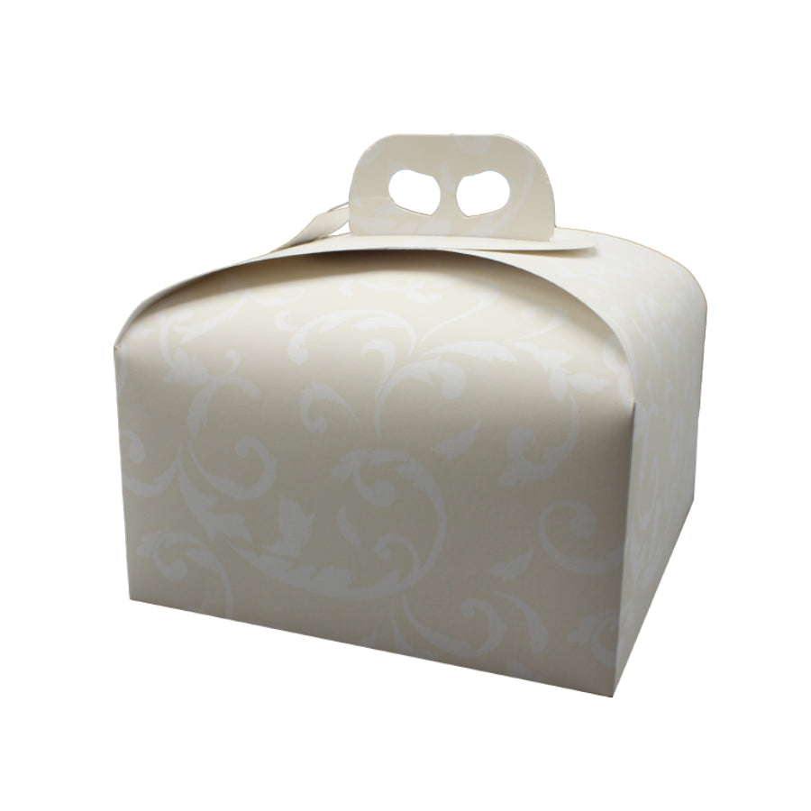 Caixa Portapanettone - Marfim - "Damascato"
