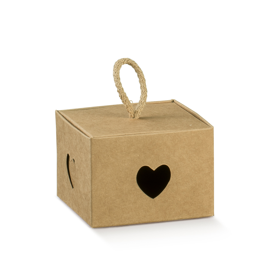 Boxes with String - Kraft - "Heart"