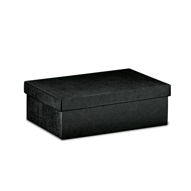 Caixas com Tampa e Fundo - Preto - "Pele"