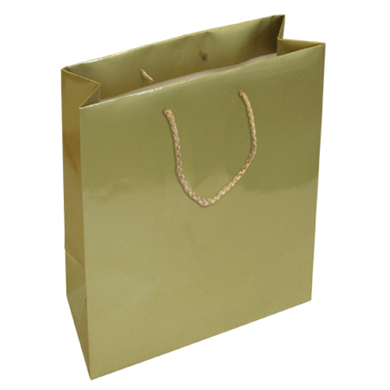 200g Coated Paper Bags - Gloss Laminated - Gold