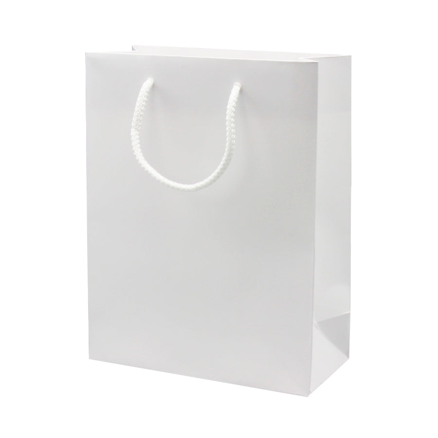 Coated Paper Bags 200g - Matt Laminated - White