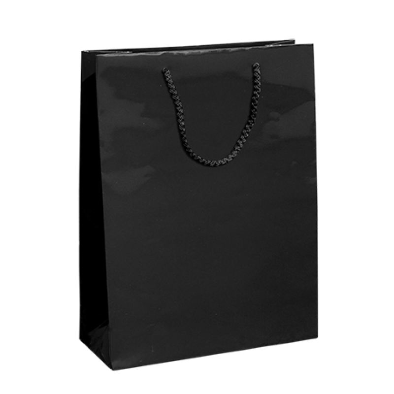 200g Coated Paper Bags - Matt Laminated - Black
