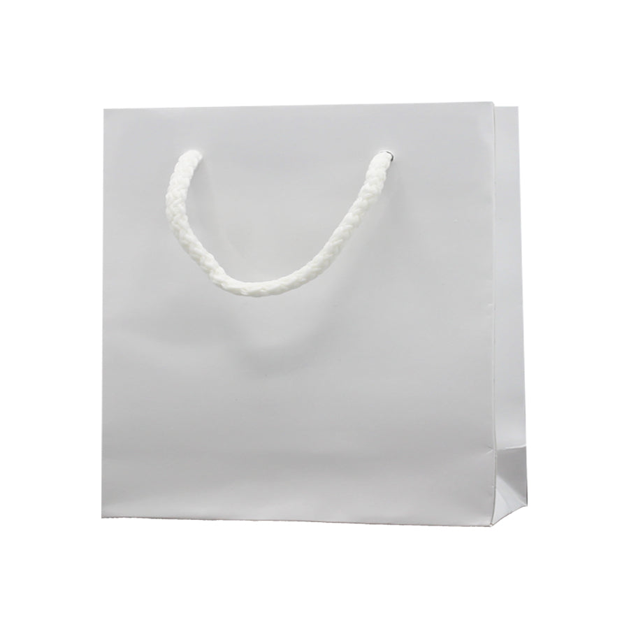 Sacos de Papel Couché 200g - Plastificado Mate - Branco