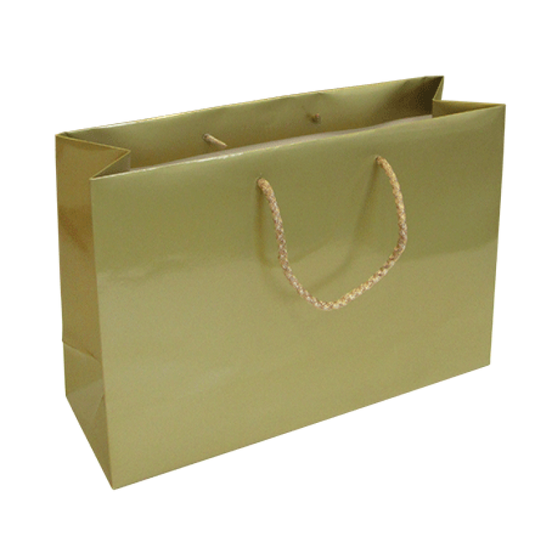 200g Coated Paper Bags - Gloss Laminated - Gold