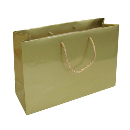 200g Coated Paper Bags - Gloss Laminated - Gold