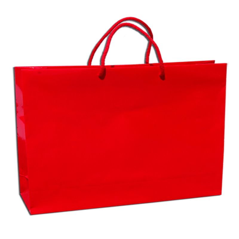200gsm Coated Paper Bags - Gloss Laminated - Red