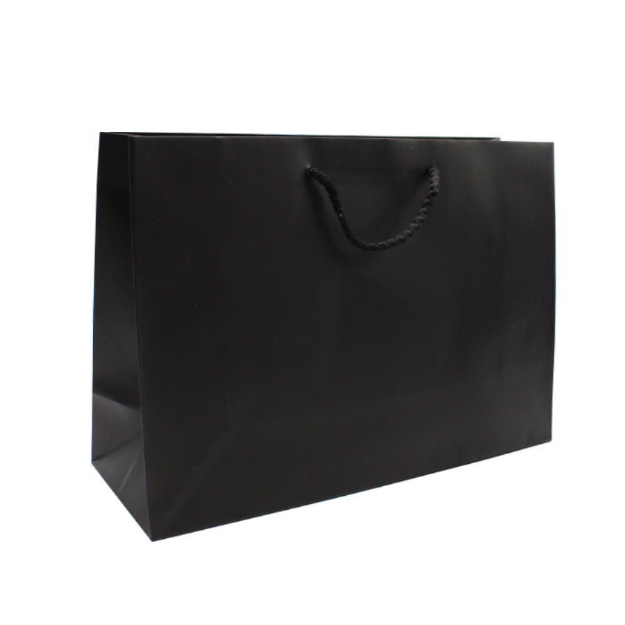 Sacos de Papel Couché 200g - Plastificado Mate - Preto