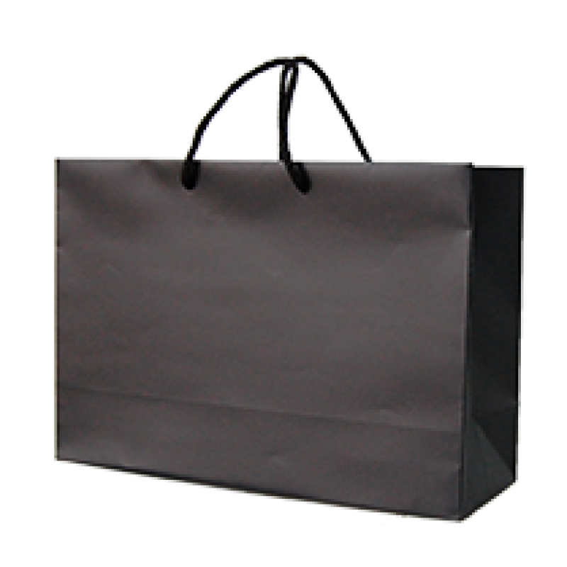 200g Coated Paper Bags - Matt Laminated - Black