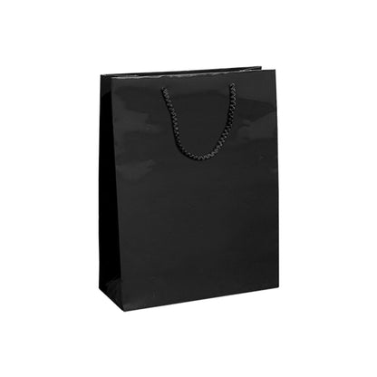 200g Coated Paper Bags - Gloss Laminated - Black