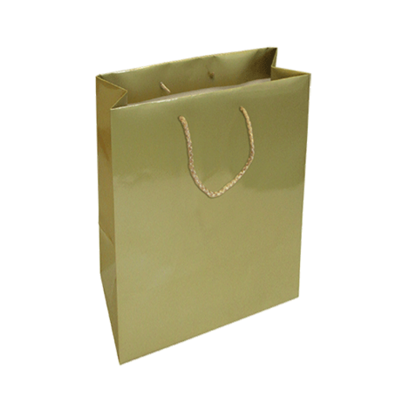 200g Coated Paper Bags - Gloss Laminated - Gold