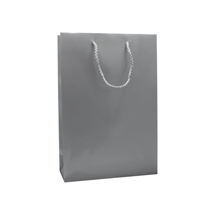 Bolsas de papel estucado de 200 g - Laminado brillante - Plata