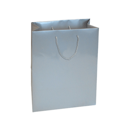 Bolsas de papel estucado de 200 g - Laminado brillante - Plata