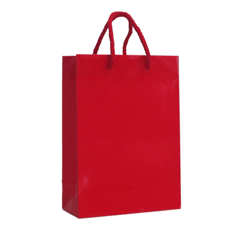 200gsm Coated Paper Bags - Gloss Laminated - Red