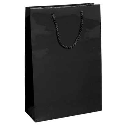 200g Coated Paper Bags - Matt Laminated - Black