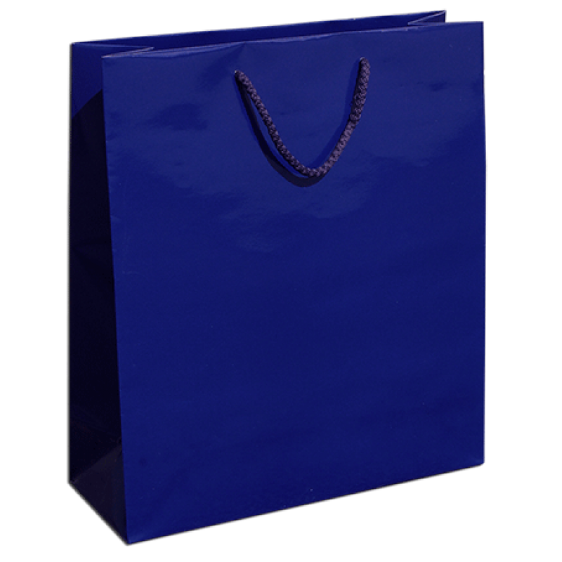 200g Coated Paper Bags - Gloss Laminated - Dark Blue