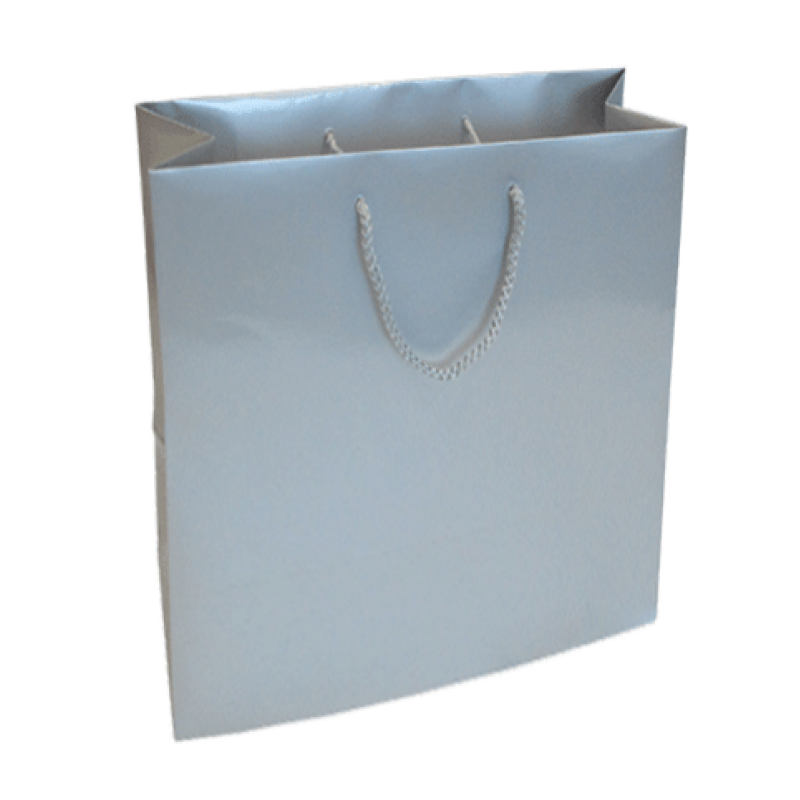 Bolsas de papel estucado de 200 g - Laminado brillante - Plata