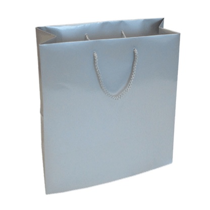 Bolsas de papel estucado de 200 g - Laminado brillante - Plata