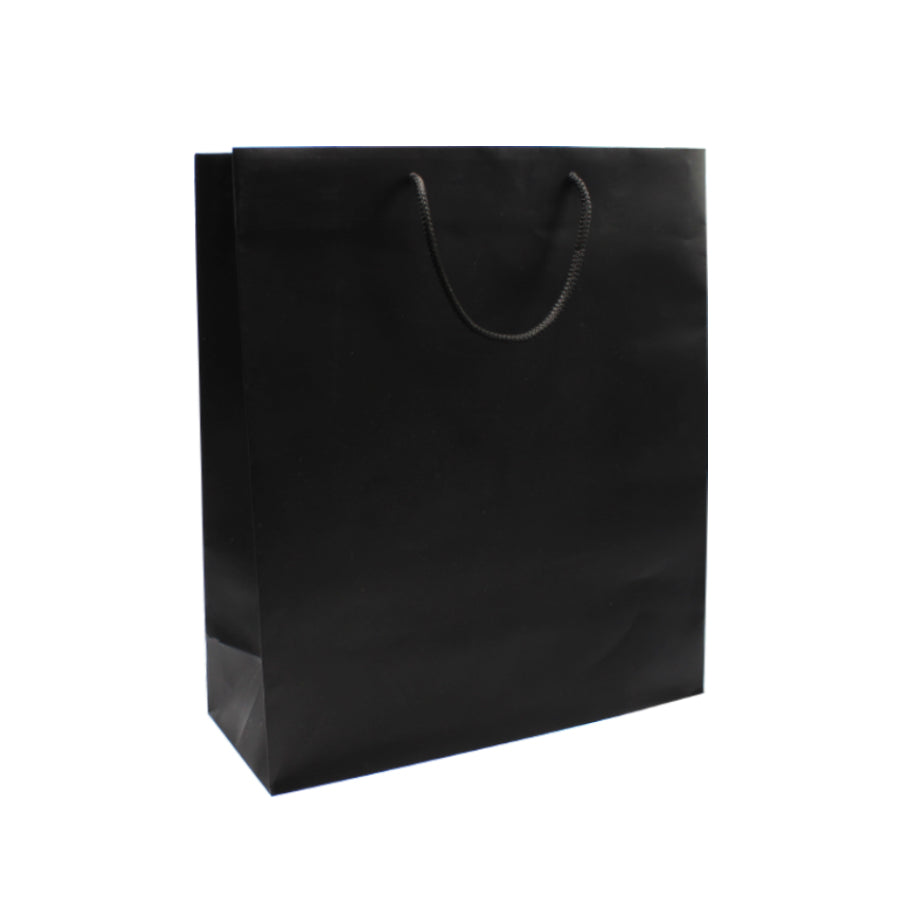200g Coated Paper Bags - Matt Laminated - Black